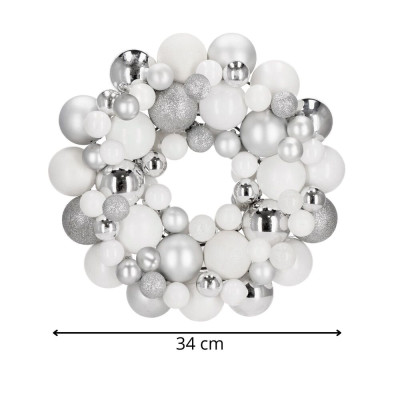 Vánoční věnec stříbrný 34 cm CA1390