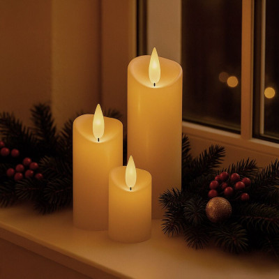 LED svíčka s pohyblivým plamenem 10 cm 2xAA SPRINGOS HA7552