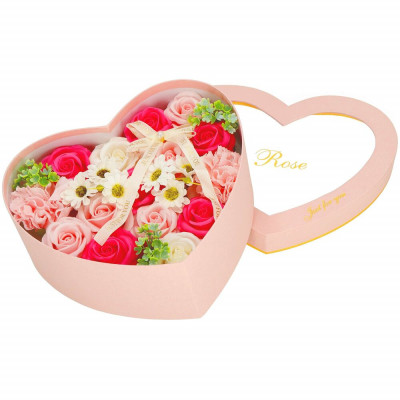 Mýdlové květiny SPRINGOS FLORHEART růžové