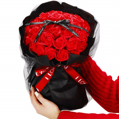 Mýdlové květiny SPRINGOS FLORHEART červené