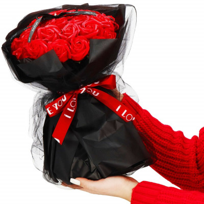 Mýdlové květiny SPRINGOS FLORHEART červené