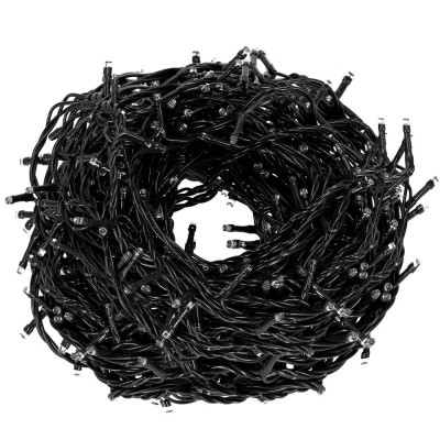 LED světelný řetěz - 17,5m, 300LED, IP44, modrá + záblesky