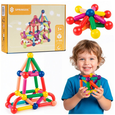Magnetická stavebnice 100 dílů SPRINGOS KG0051