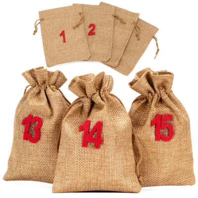 Adventní kaledář sáčky 10x15 cm sada 24ks SPRINGOS CA1471