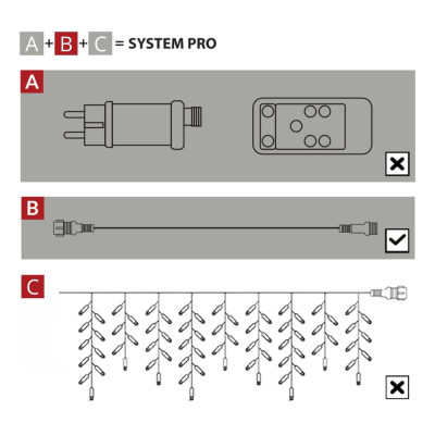 Prodlužovací kabel napájení pro led osvětlení 5m IP65 SPINGOS CL1241 PRO
