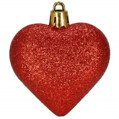 Srdíčka červená sada 8ks, vánoční ozdoby CA1156