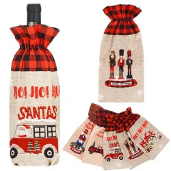 Obal na láhev 15x31 cm cm mix vzorů, vánoční dekorace