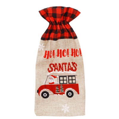 Obal na láhev 15x31 cm cm mix vzorů, vánoční dekorace