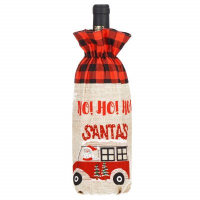 Obal na láhev 15x31 cm cm mix vzorů, vánoční dekorace