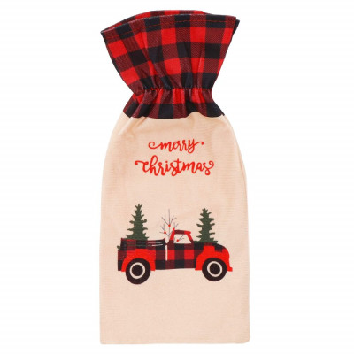 Obal na láhev 15x31 cm cm mix vzorů, vánoční dekorace