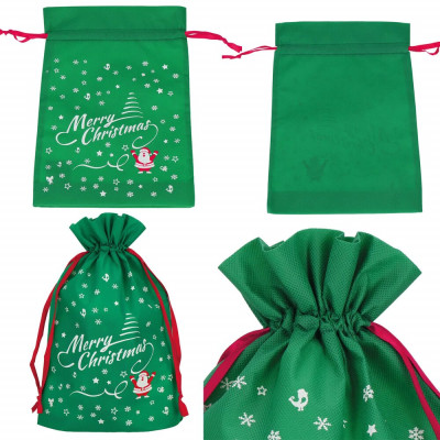 Dárková taška Merry Christmas zelená, vánoční dekorace