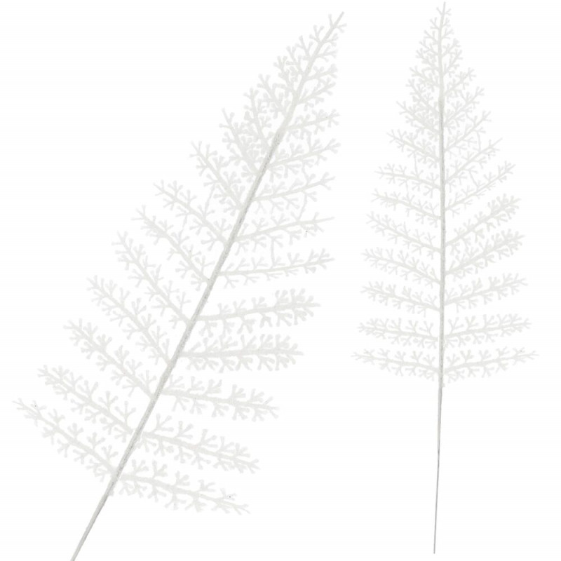 List kapradiny bílý 44 cm, vánoční dekorace