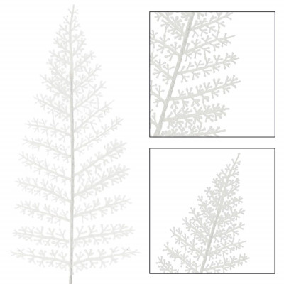 List kapradiny bílý 44 cm, vánoční dekorace