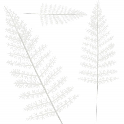 List kapradiny bílý 44 cm, vánoční dekorace