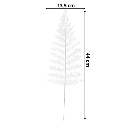 List kapradiny bílý 44 cm, vánoční dekorace
