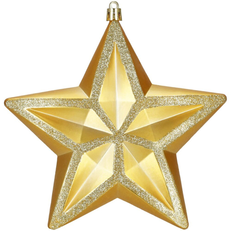 Vánoční hvězda zlatá 16x15 cm, vánoční ozdoba