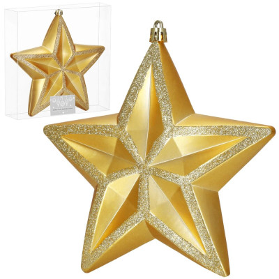 Vánoční hvězda zlatá 16x15 cm, vánoční ozdoba