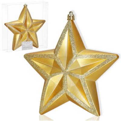 Vánoční hvězda zlatá 16x15 cm, vánoční ozdoba