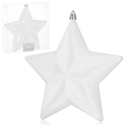 Vánoční hvězda bílá 16x15 cm, vánoční ozdoba