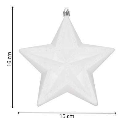 Vánoční hvězda bílá 16x15 cm, vánoční ozdoba