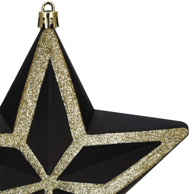 Vánoční hvězda černo-zlatá 16x15 cm, vánoční ozdoba