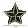 Vánoční hvězda černo-zlatá 16x15 cm, vánoční ozdoba