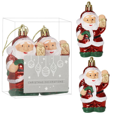 Santa Claus se světlem a berlou sada 2ks, vánoční ozdoby
