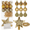 Sada ozdob na stromeček zlatá 11 dílná, vánoční ozdoby