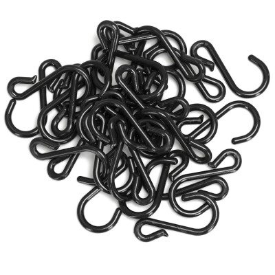 Háčky na vánoční osvětlení a baňky na okap sada 60ks černé