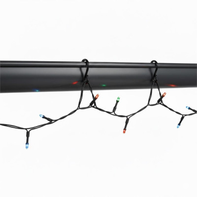 Háčky na vánoční osvětlení a baňky na okap sada 60ks černé