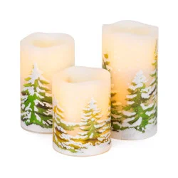 Led svíčky se vzorem sada 3ks 3xAAA SPRINGOS CA1455