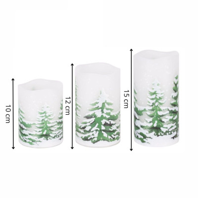 Led svíčky se vzorem sada 3ks 3xAAA SPRINGOS CA1455