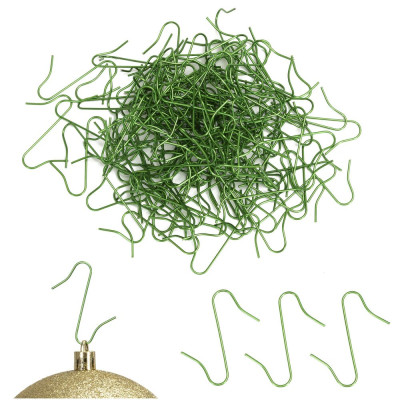 Háčky na baňky a ozdoby na stromeček sada 150ks zelené