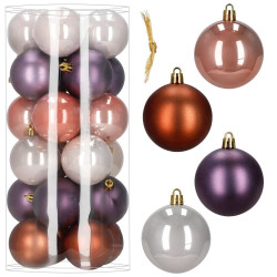 Vánoční baňky barevné mix - 6,5cm sada 24ks, vánoční ozdoby