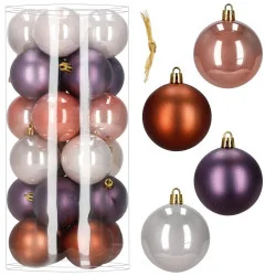 Vánoční baňky barevné mix - 6,5cm sada 24ks, vánoční ozdoby