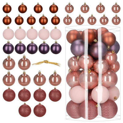 Vánoční baňky barevné mix - 7/8/9cm sada 40ks, vánoční ozdoby