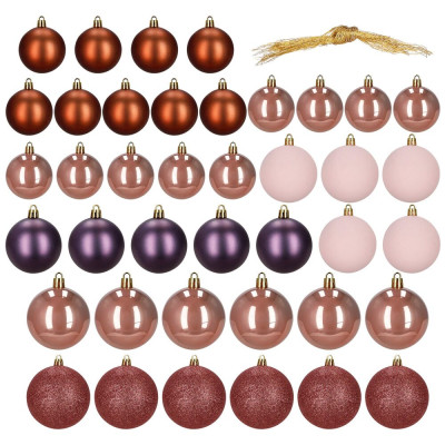 Vánoční baňky barevné mix - 7/8/9cm sada 40ks, vánoční ozdoby
