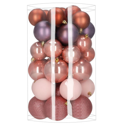Vánoční baňky barevné mix - 7/8/9cm sada 40ks, vánoční ozdoby