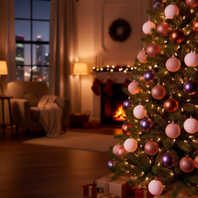 Vánoční baňky barevné mix - 7/8/9cm sada 40ks, vánoční ozdoby