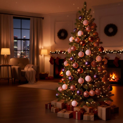 Vánoční baňky barevné mix - 7/8/9cm sada 40ks, vánoční ozdoby