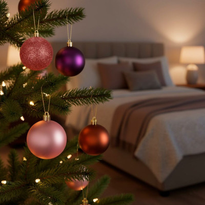 Vánoční baňky barevné mix - 7/8/9cm sada 40ks, vánoční ozdoby