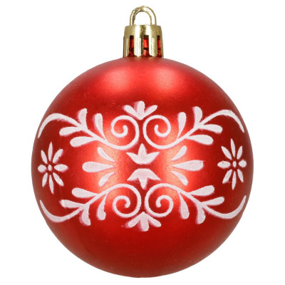 Vánoční baňky červené mix - 6cm sada 12ks, vánoční ozdoby