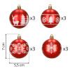 Vánoční baňky červené mix - 6cm sada 12ks, vánoční ozdoby
