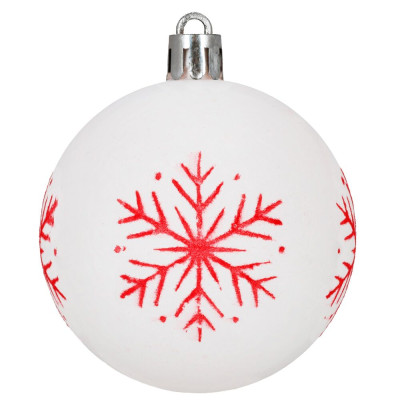 Vánoční baňky bílé mix - 6cm sada 12ks, vánoční ozdoby
