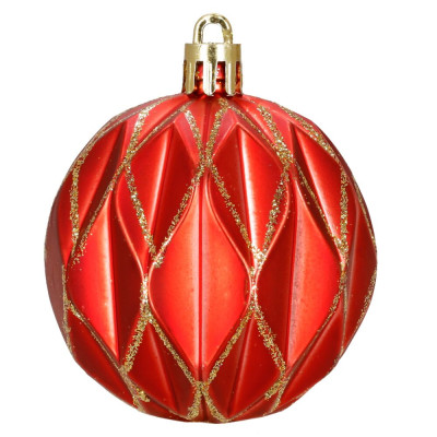 Vánoční baňky červené mix - 6cm sada 6ks, vánoční ozdoby