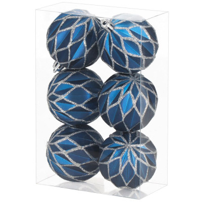 Vánoční baňky modré - 6cm sada 6ks, vánoční ozdoby