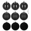 Vánoční baňky černé mix - 8cm sada 9ks, vánoční ozdoby