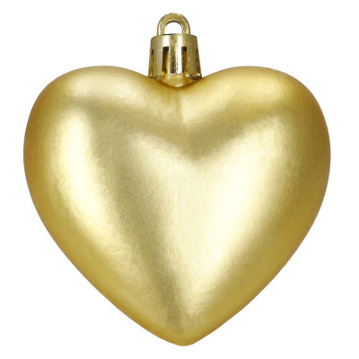 Srdíčka zlatá sada 16ks, vánoční ozdoby