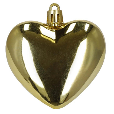 Srdíčka zlatá sada 16ks, vánoční ozdoby