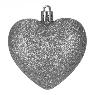 Srdíčka stříbrná sada 16ks, vánoční ozdoby